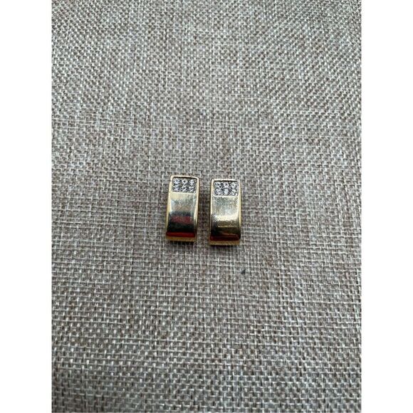 Pierre Lang Earrings, Ear Clip On Gilded with Crystal Chips Classy, Formal - Picture 3 of 8